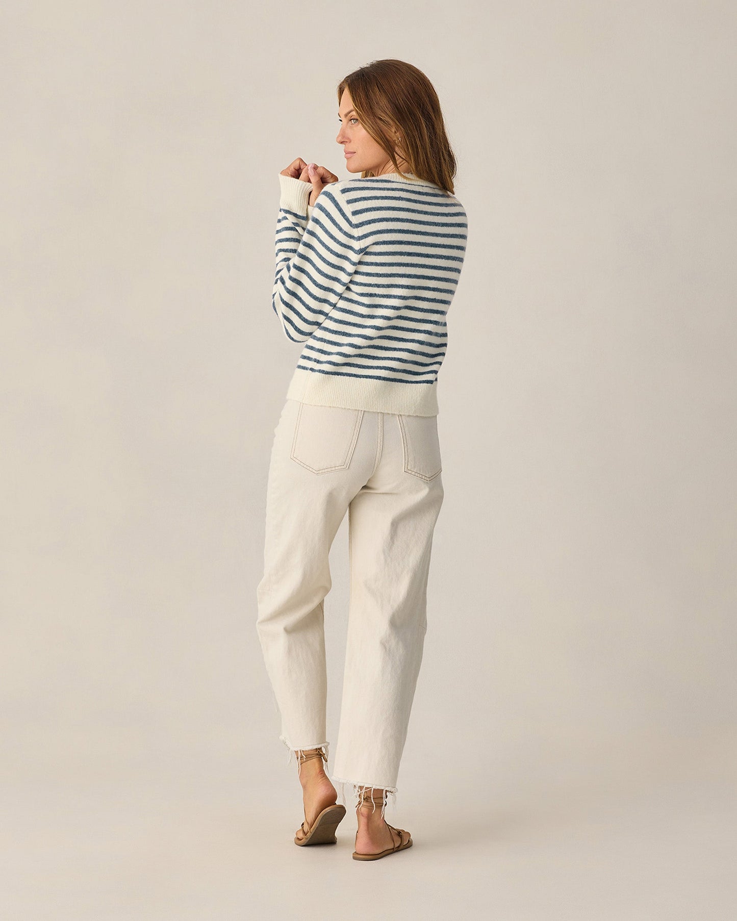Women's Classic Cardigan Maritime Stripe