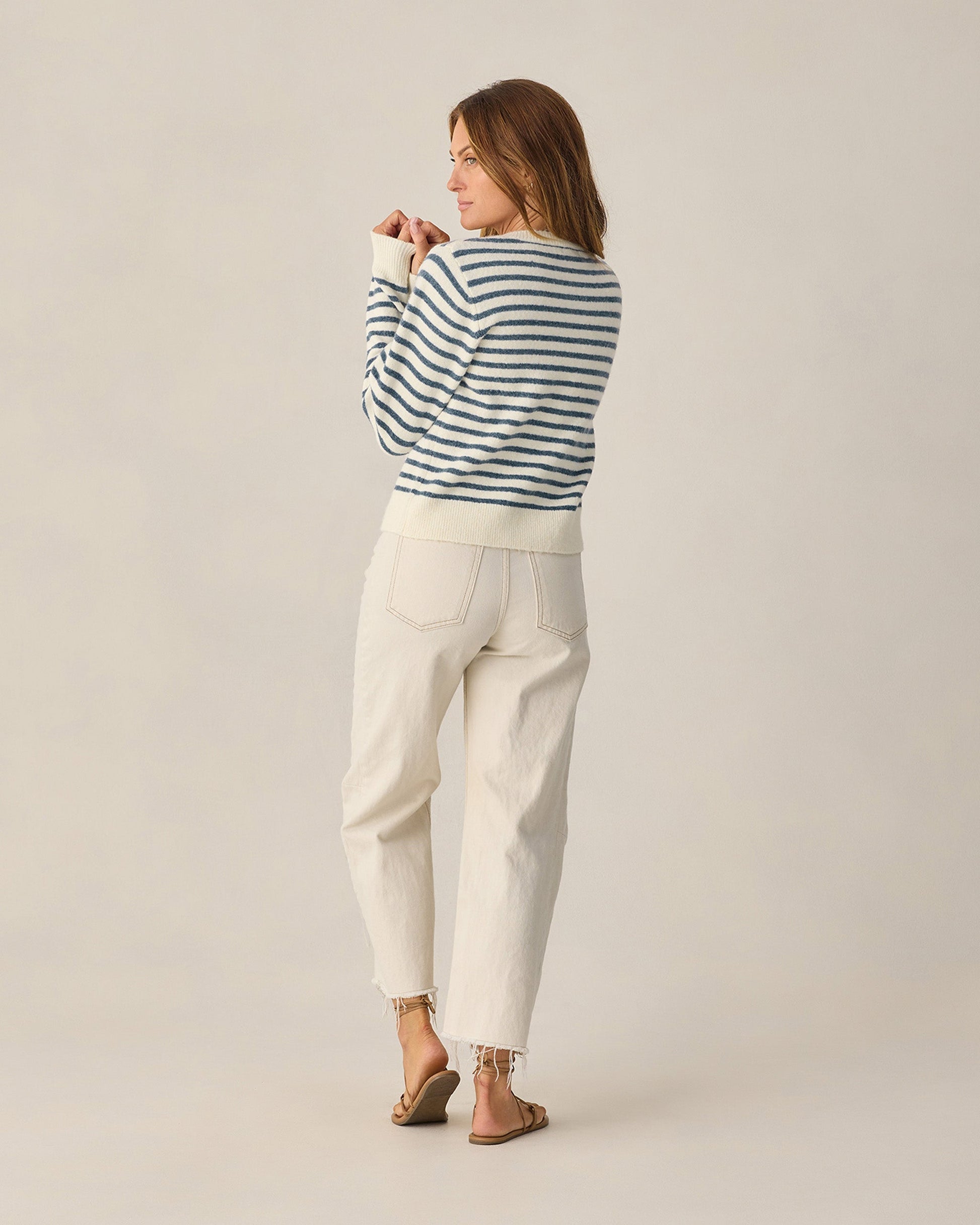 Women's Classic Cardigan Maritime Stripe