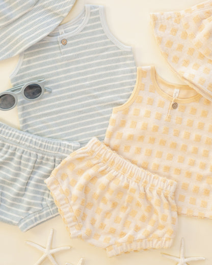 Baby Tank Set Seafoam Terry Stripe