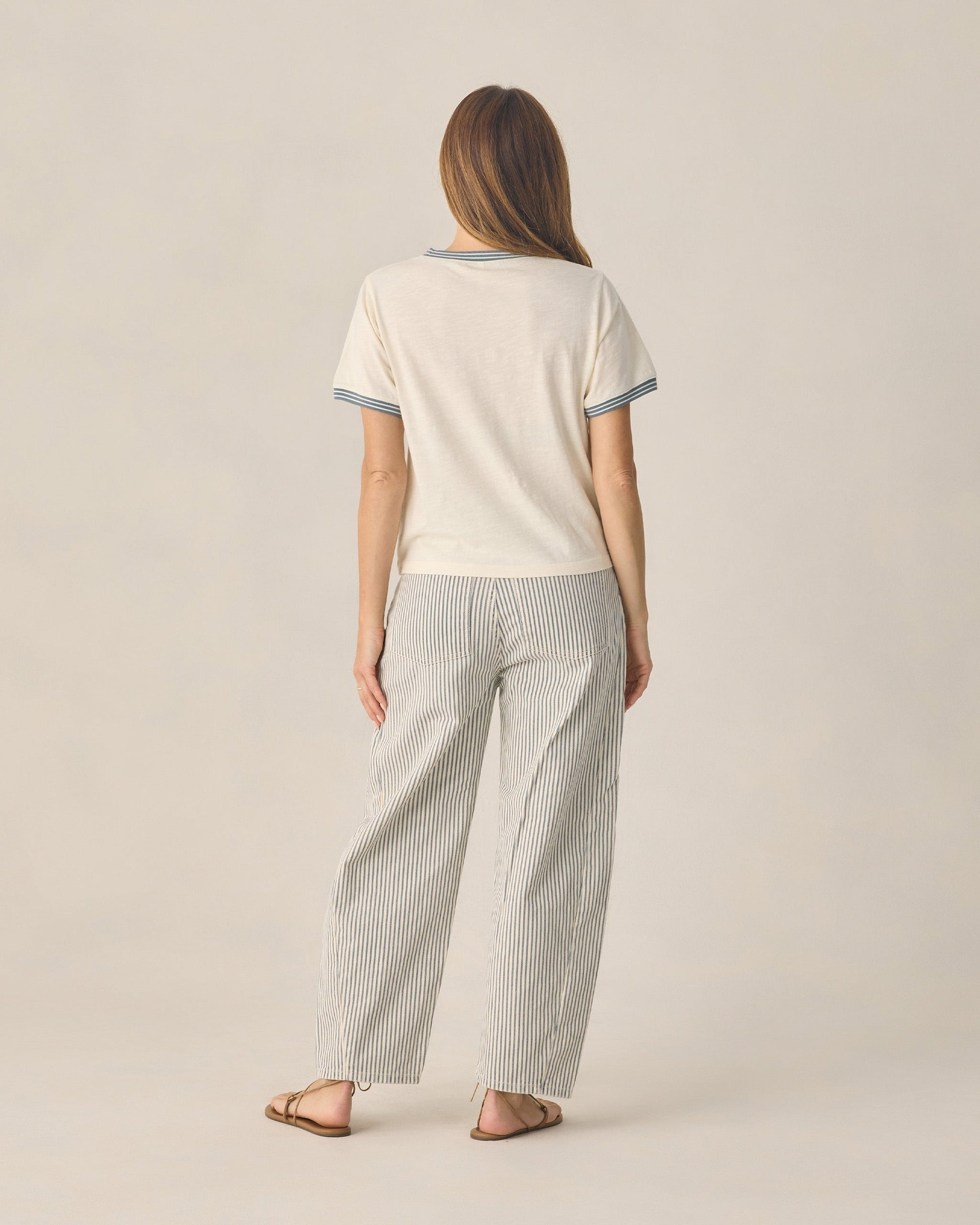 Women's Ringer Tee Anchor Bow