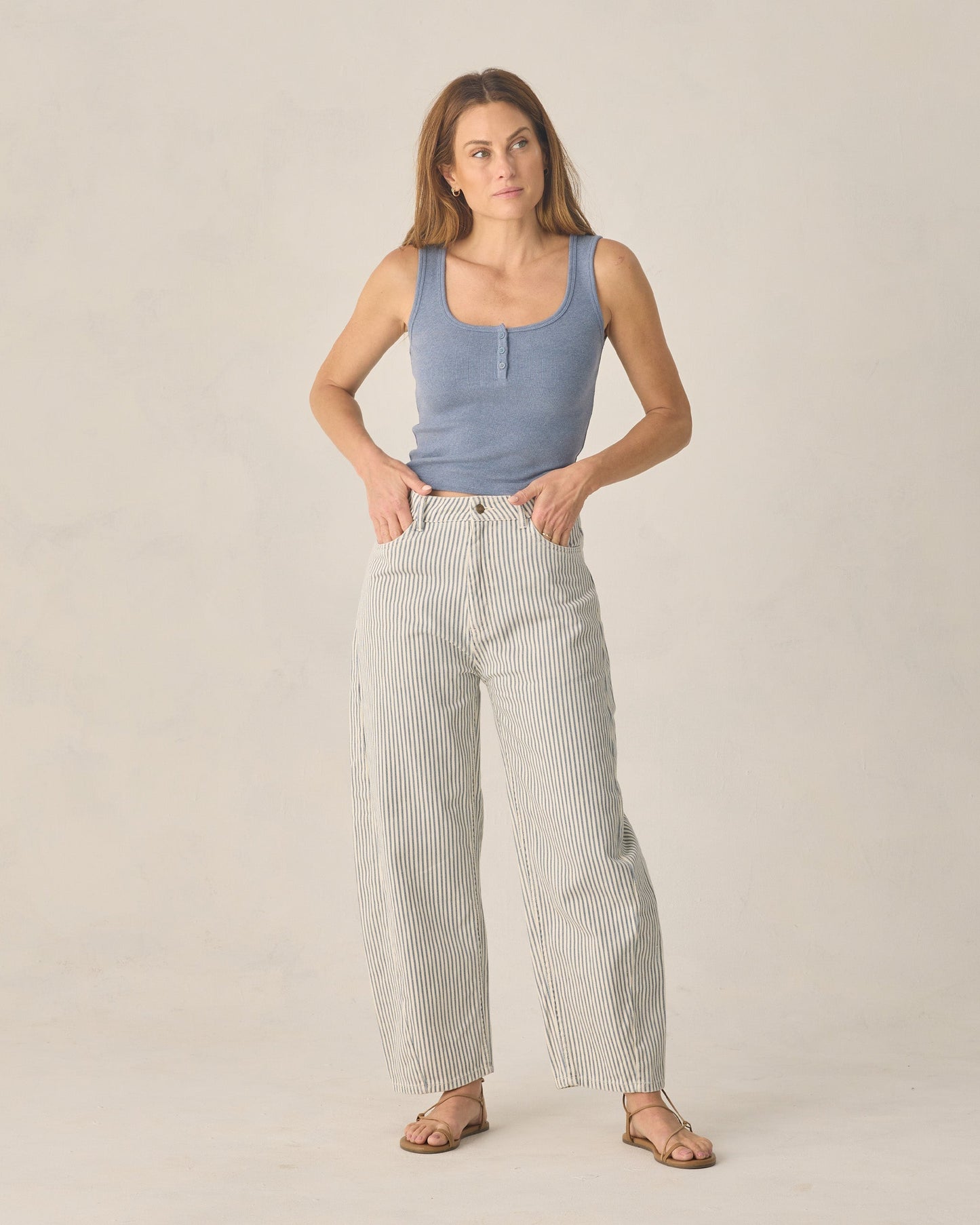 Women's Barrel Pant Railroad Stripe