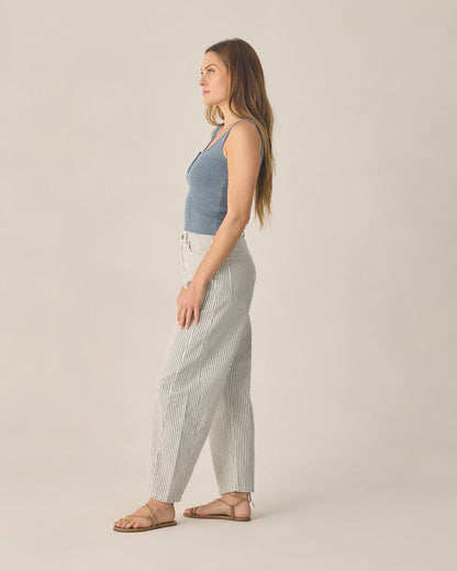 Women's Ribbed Tank Heathered Marine