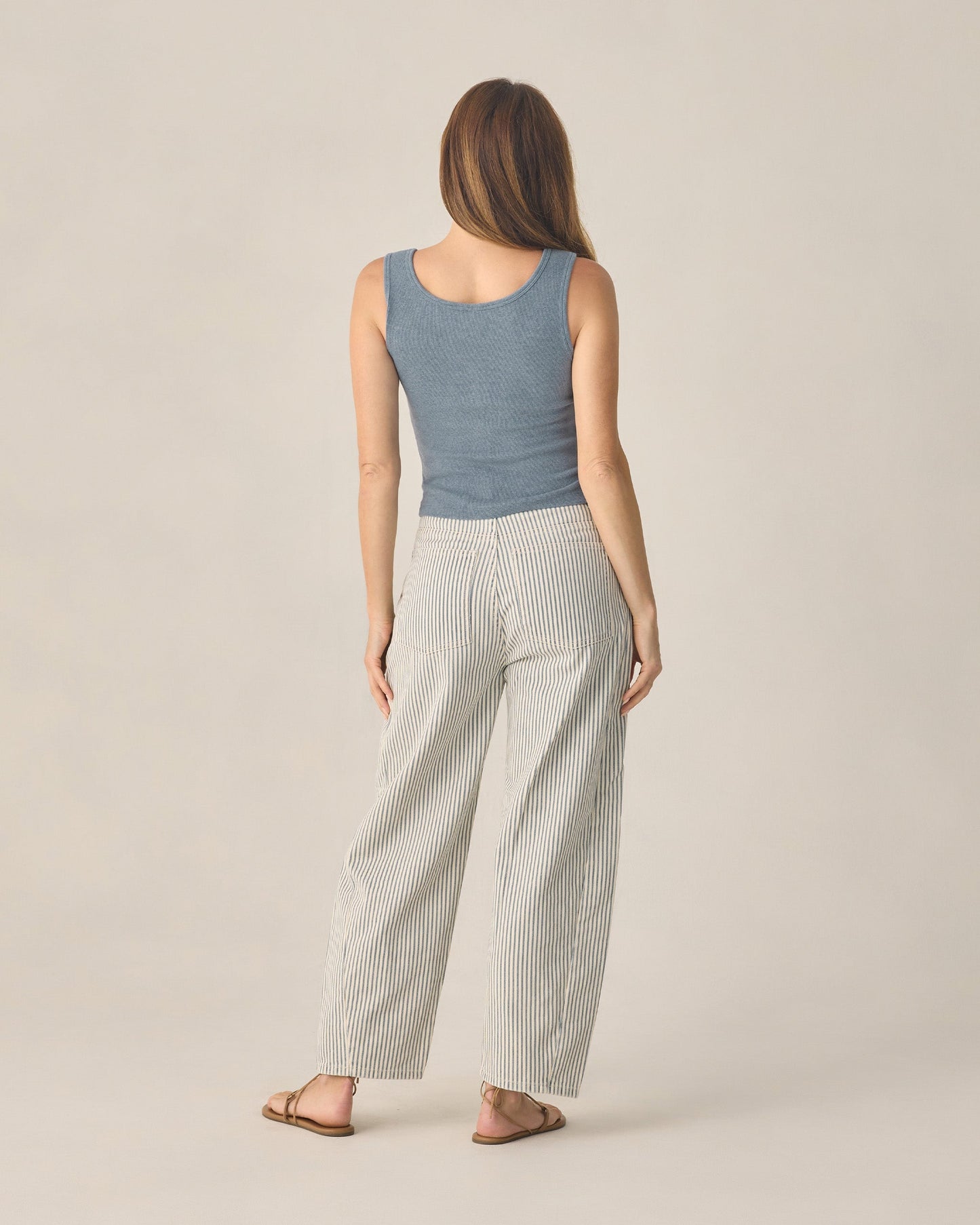 Women's Ribbed Tank Heathered Marine