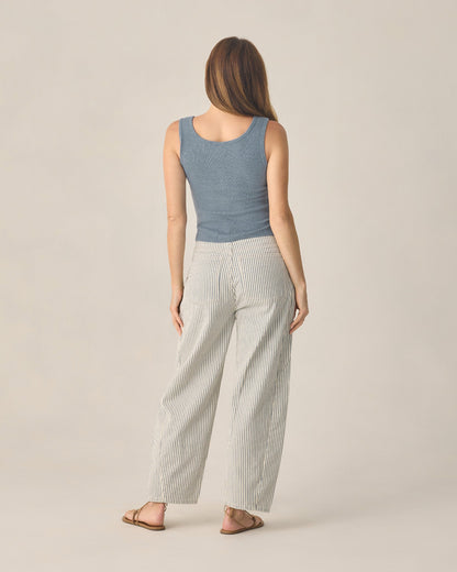 Women's Ribbed Tank Heathered Marine