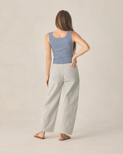 Women's Ribbed Tank Heathered Marine