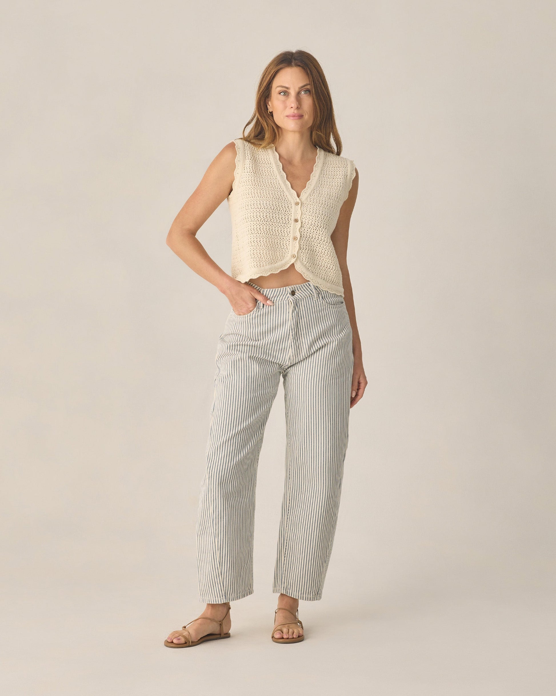 Women's Barrel Pant Railroad Stripe