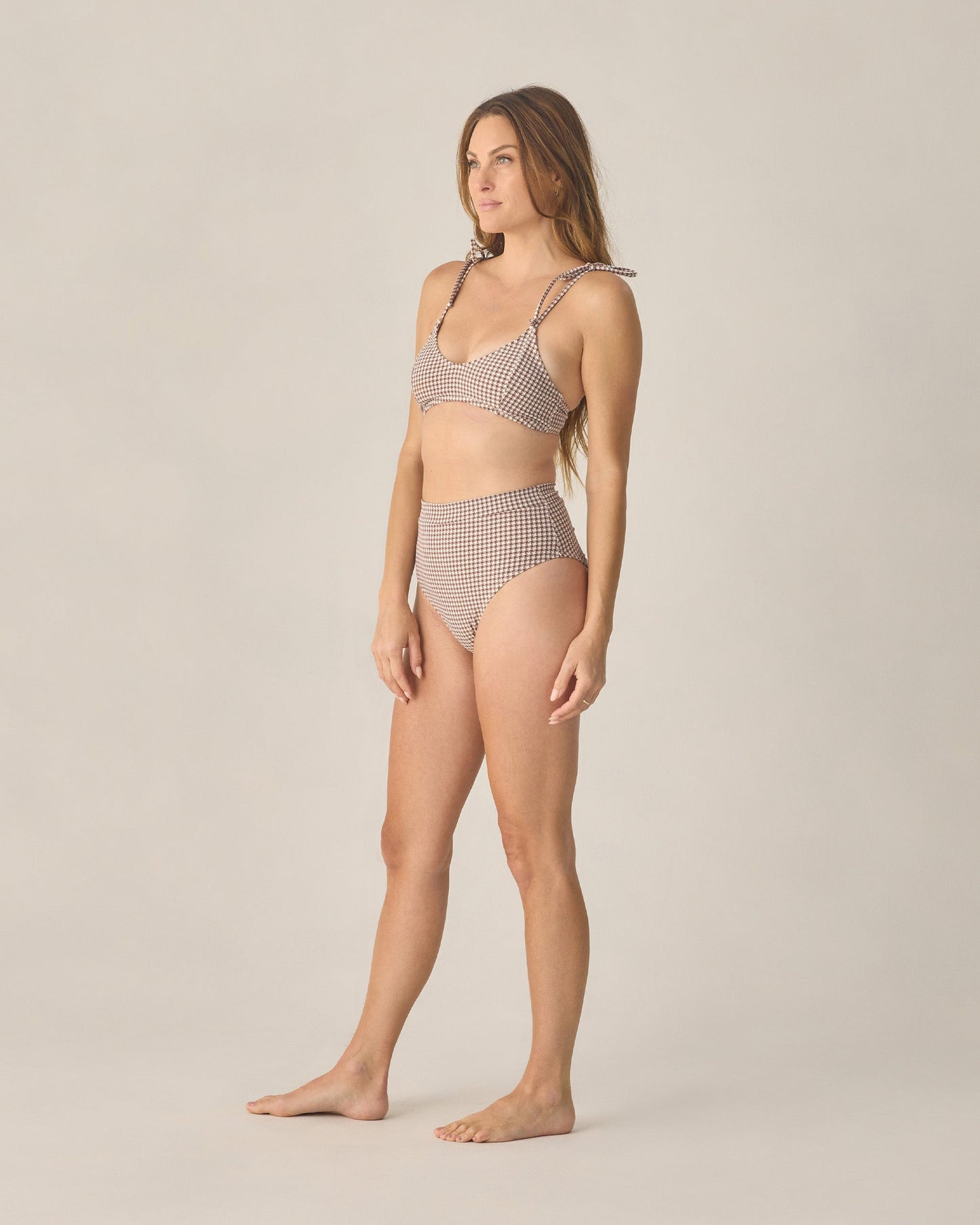 Women's Alba Bikini Top Chocolate Houndstooth