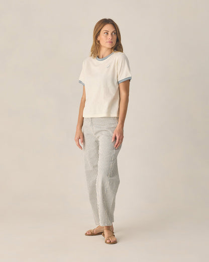 Women's Ringer Tee Anchor Bow