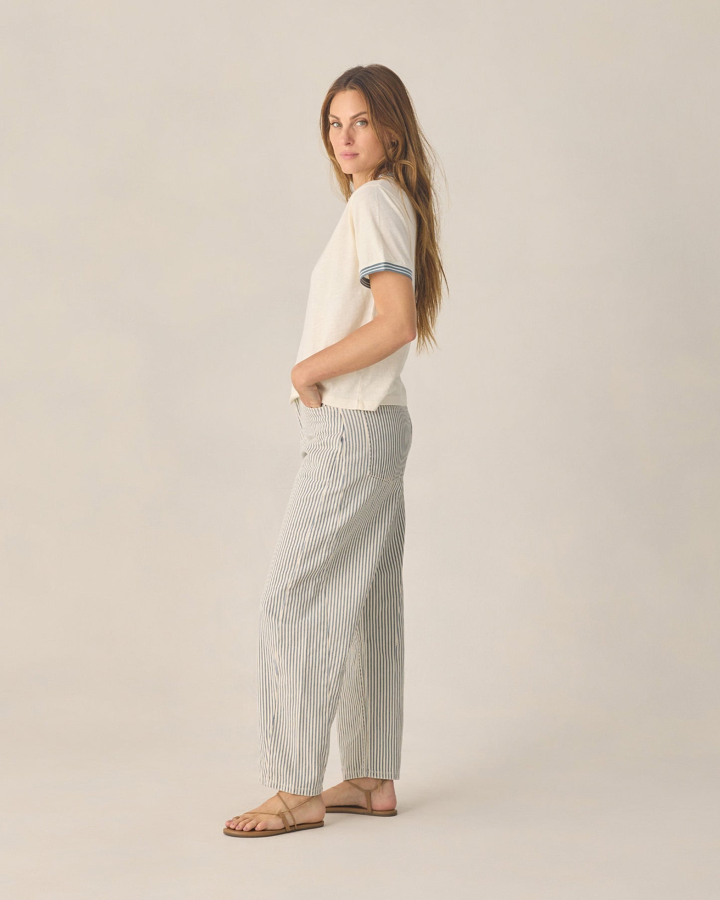Women's Ringer Tee Anchor Bow