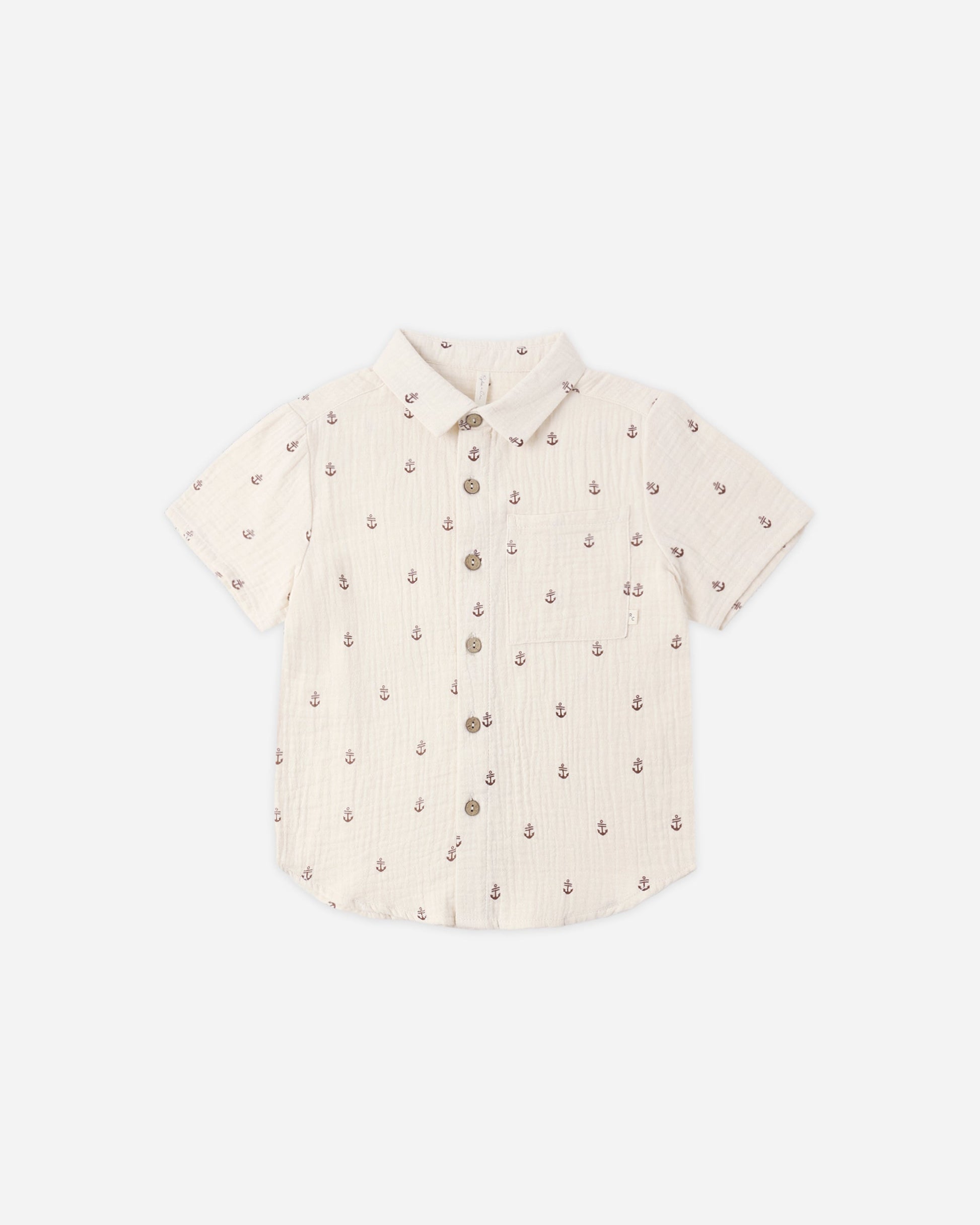 Collared Short Sleeve Shirt Anchors
