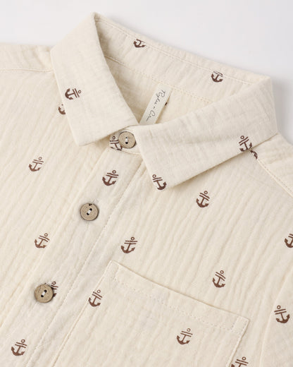 Collared Short Sleeve Shirt Anchors