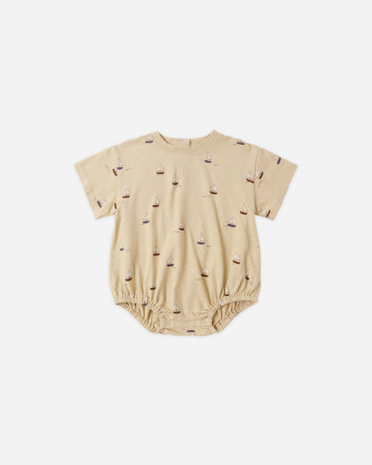 Relaxed Bubble Romper Sailboats