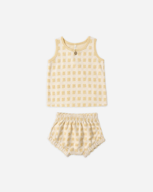 Baby Tank Set Butterscotch Grid