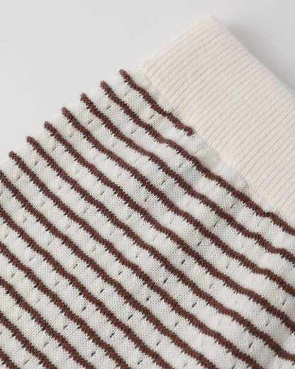 Knit Wide Leg Pant Chocolate Stripe