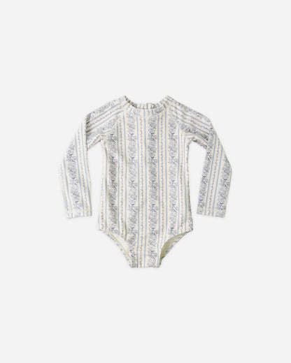 Delphine Rashguard One-Piece Blue Floral