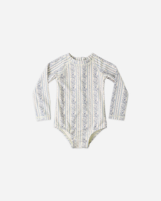 Delphine Rashguard One-Piece Blue Floral
