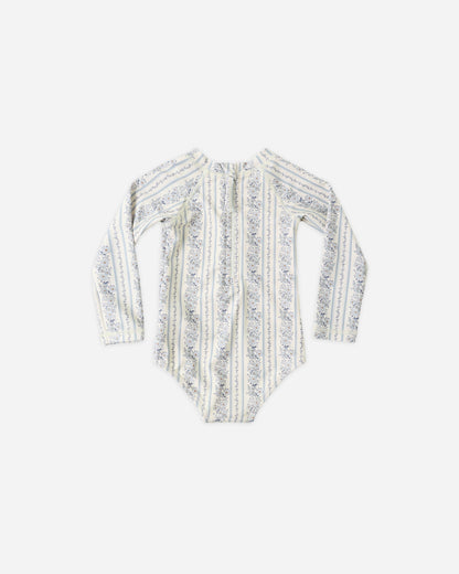 Delphine Rashguard One-Piece Blue Floral