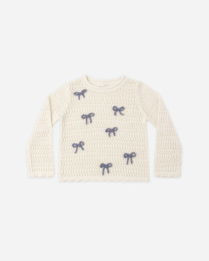 Crochet Knit Pullover Bows