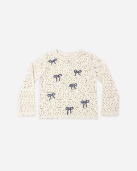 Crochet Knit Pullover Bows