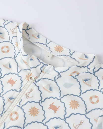 Crop Rashguard Set Nautical
