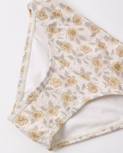 Crop Rashguard Set Yellow Floral