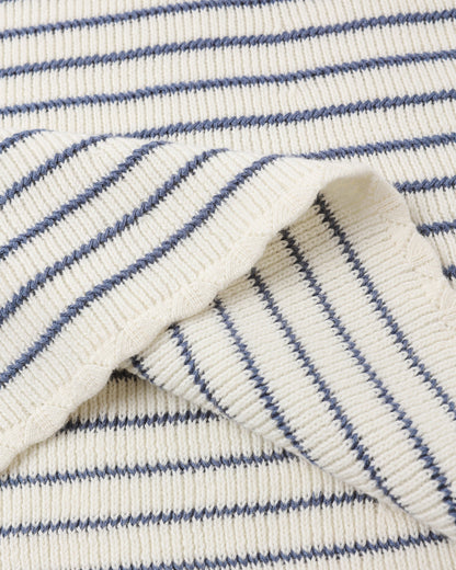Crochet Tank Mini Dress Marine Stripe