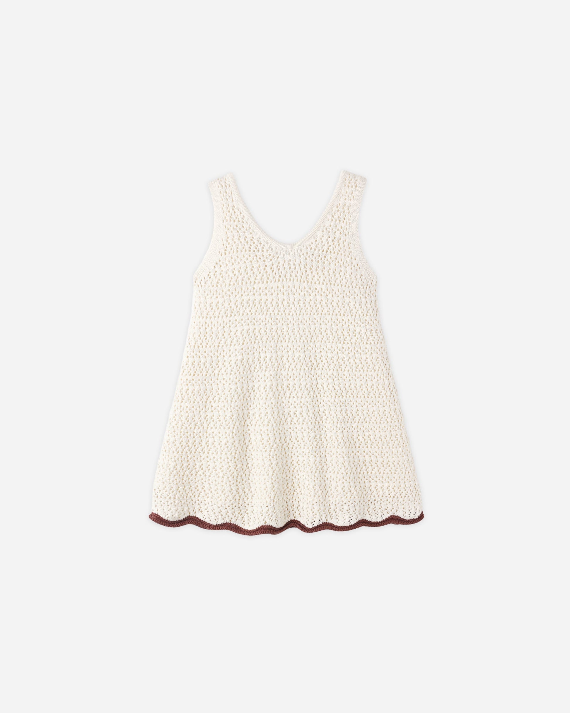 Crochet Tank Mini Dress Natural