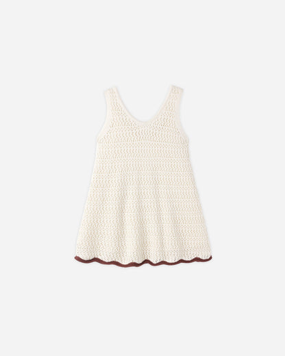 Crochet Tank Mini Dress Natural