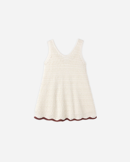 Crochet Tank Mini Dress Natural
