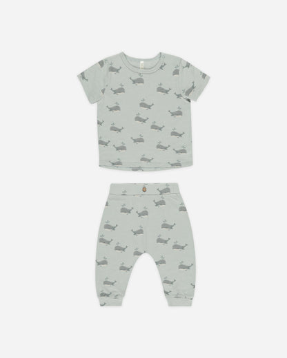 Tee + Slouch Pant Set Whales