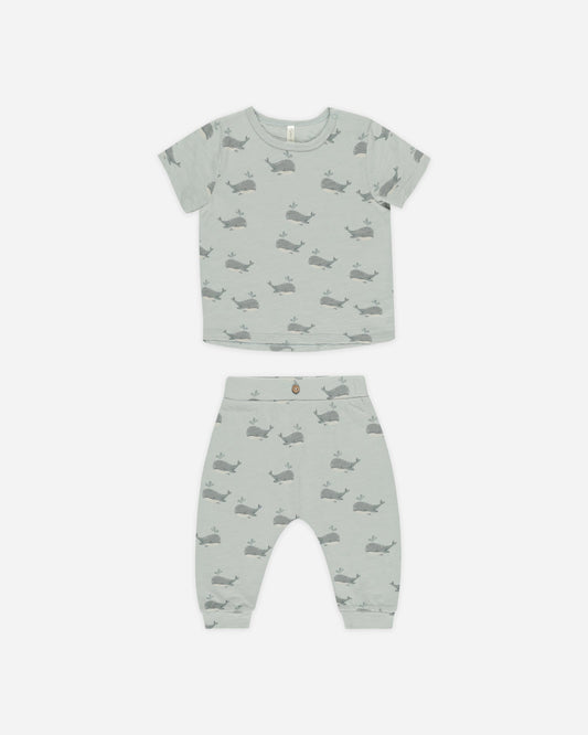 Tee + Slouch Pant Set Whales