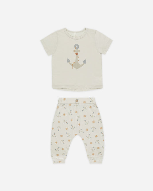 Tee + Slouch Pant Set Anchors