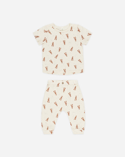 Tee + Slouch Pant Set Lobsters