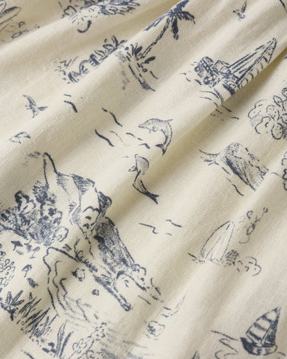 Sutton Dress Ocean Toile