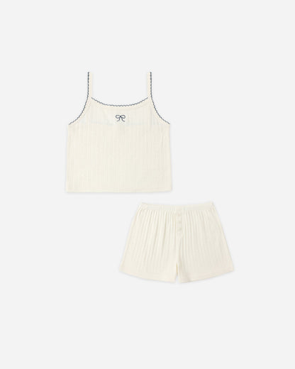 Pointelle Lounge Set Ivory