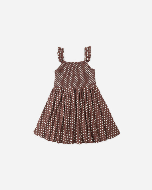 Lainey Dress Chocolate Polka Dot