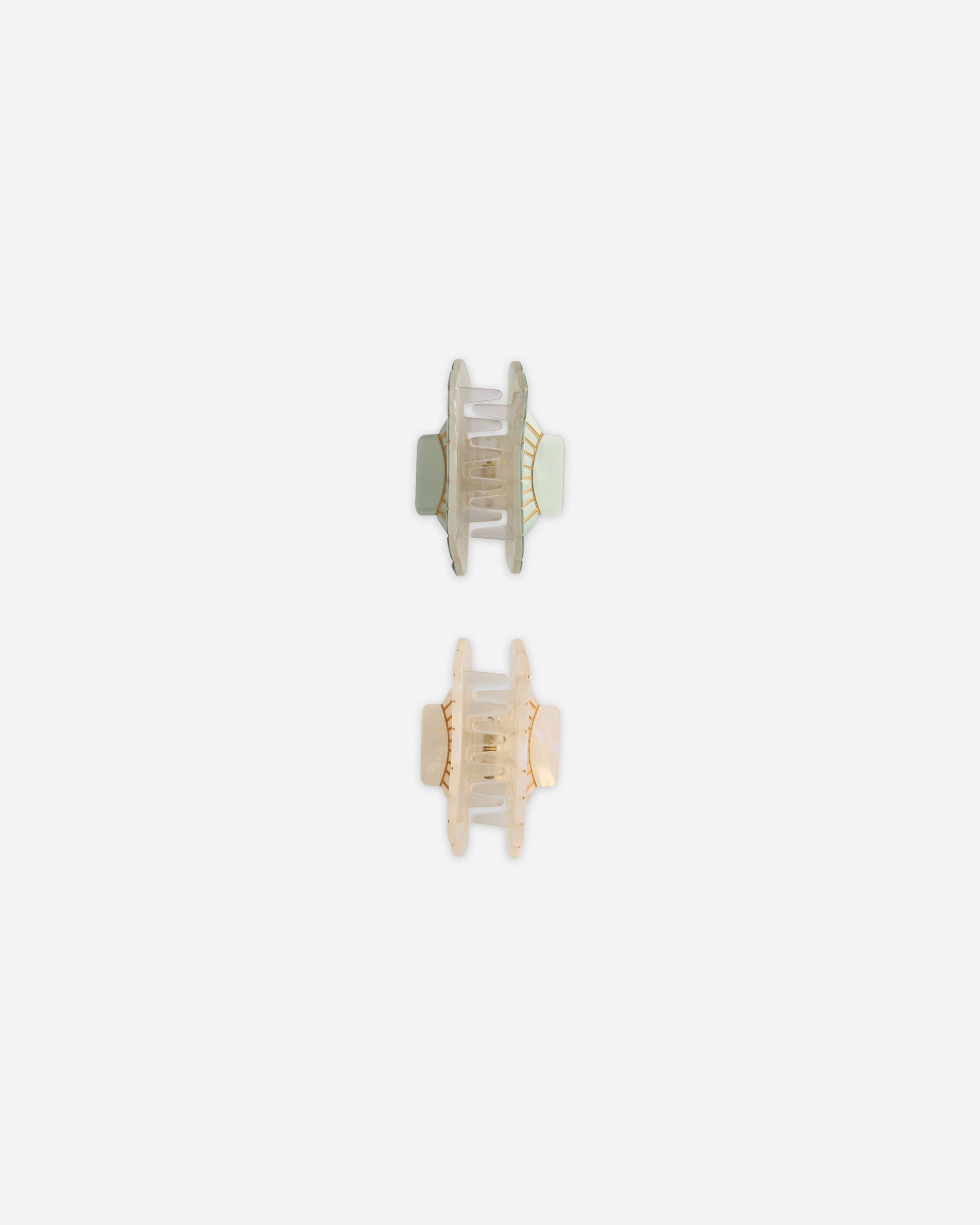Shell Clip Set Seafoam, Natural