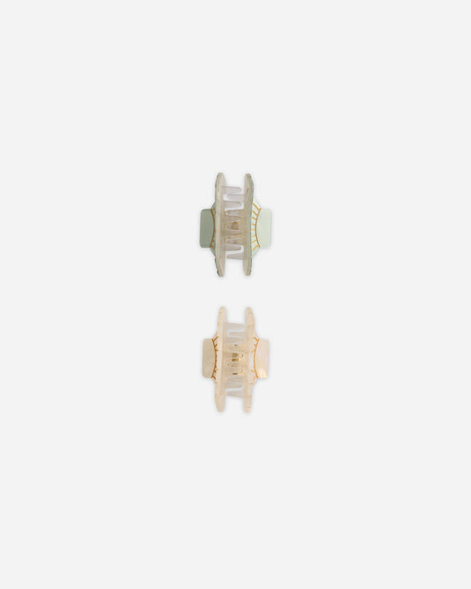 Shell Clip Set Seafoam, Natural