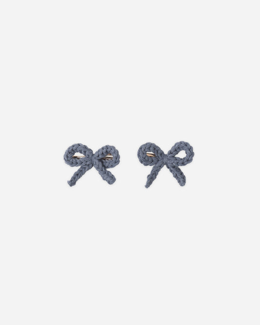 Crochet Bow Clip Marine