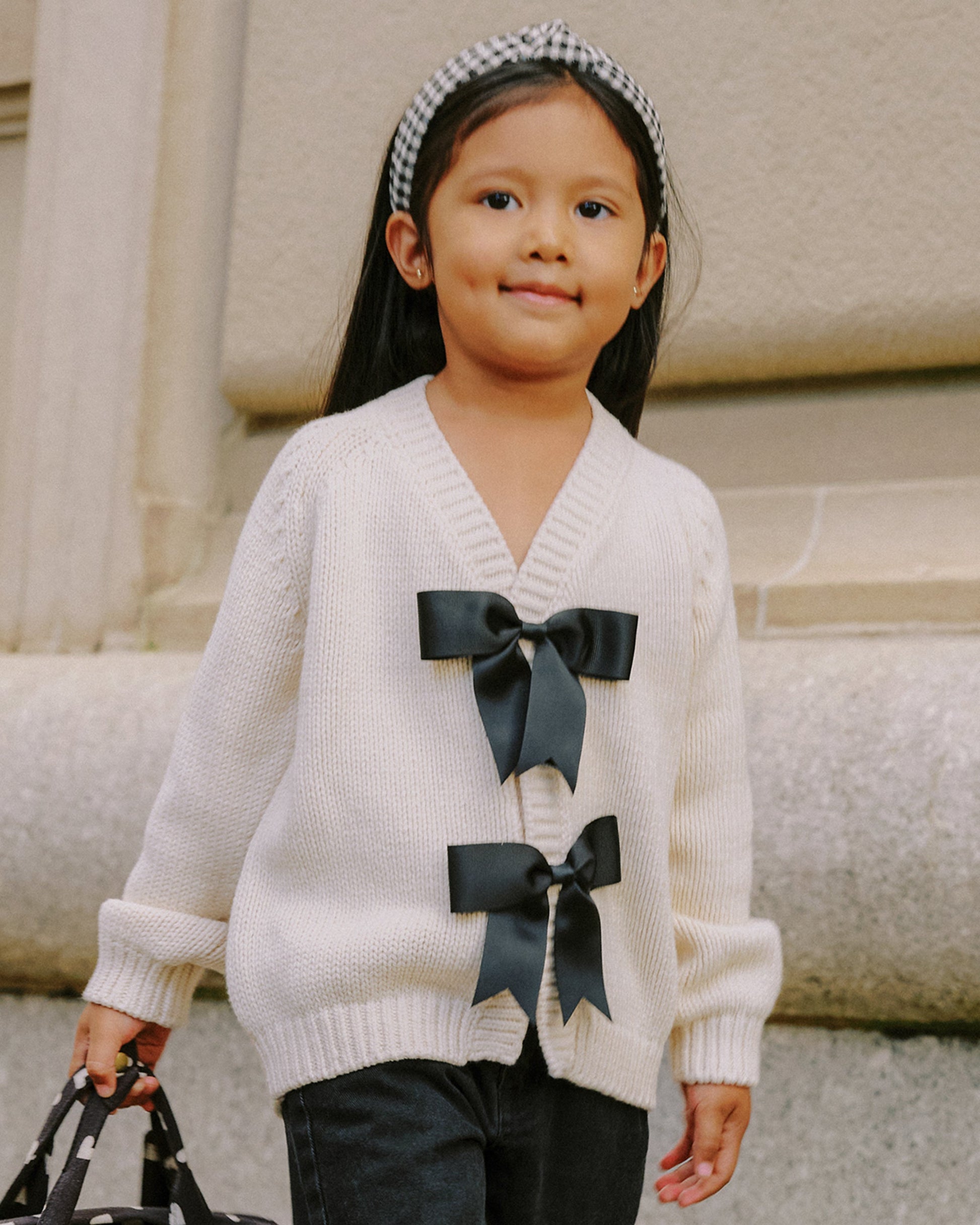 Bow Cardigan Natural