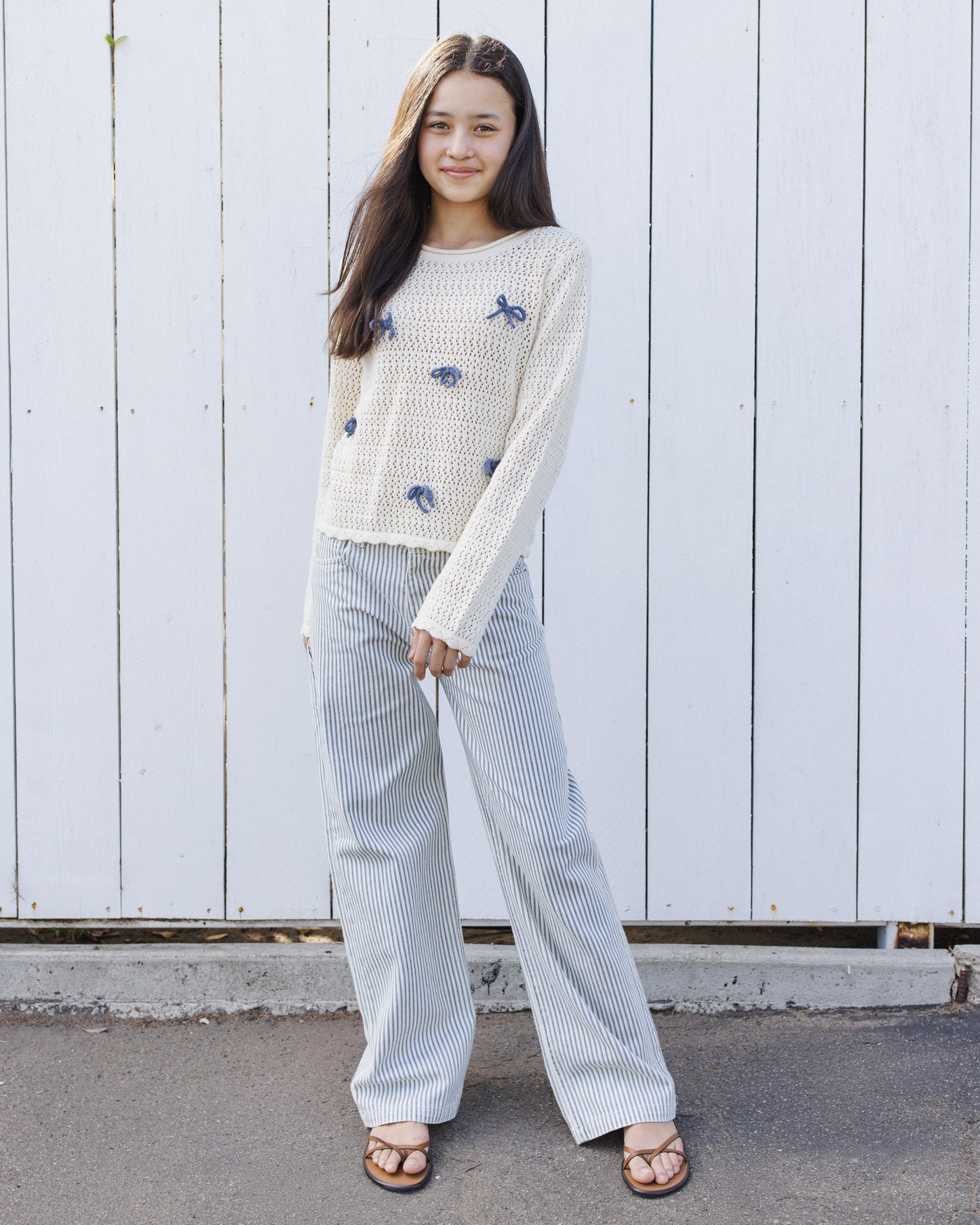 Teen Baggy Wide Leg Pant Railroad Stripe
