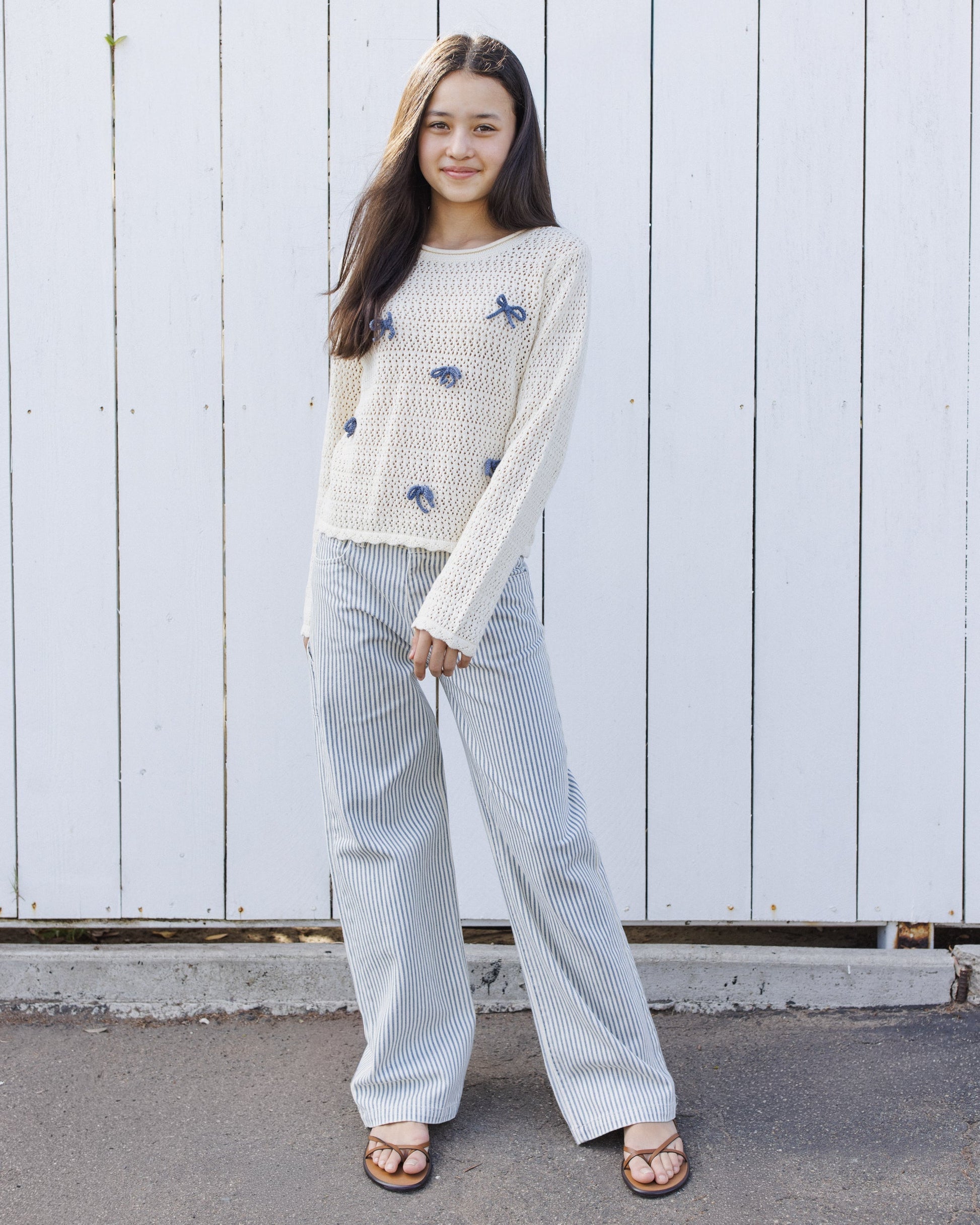 Teen Baggy Wide Leg Pant Railroad Stripe