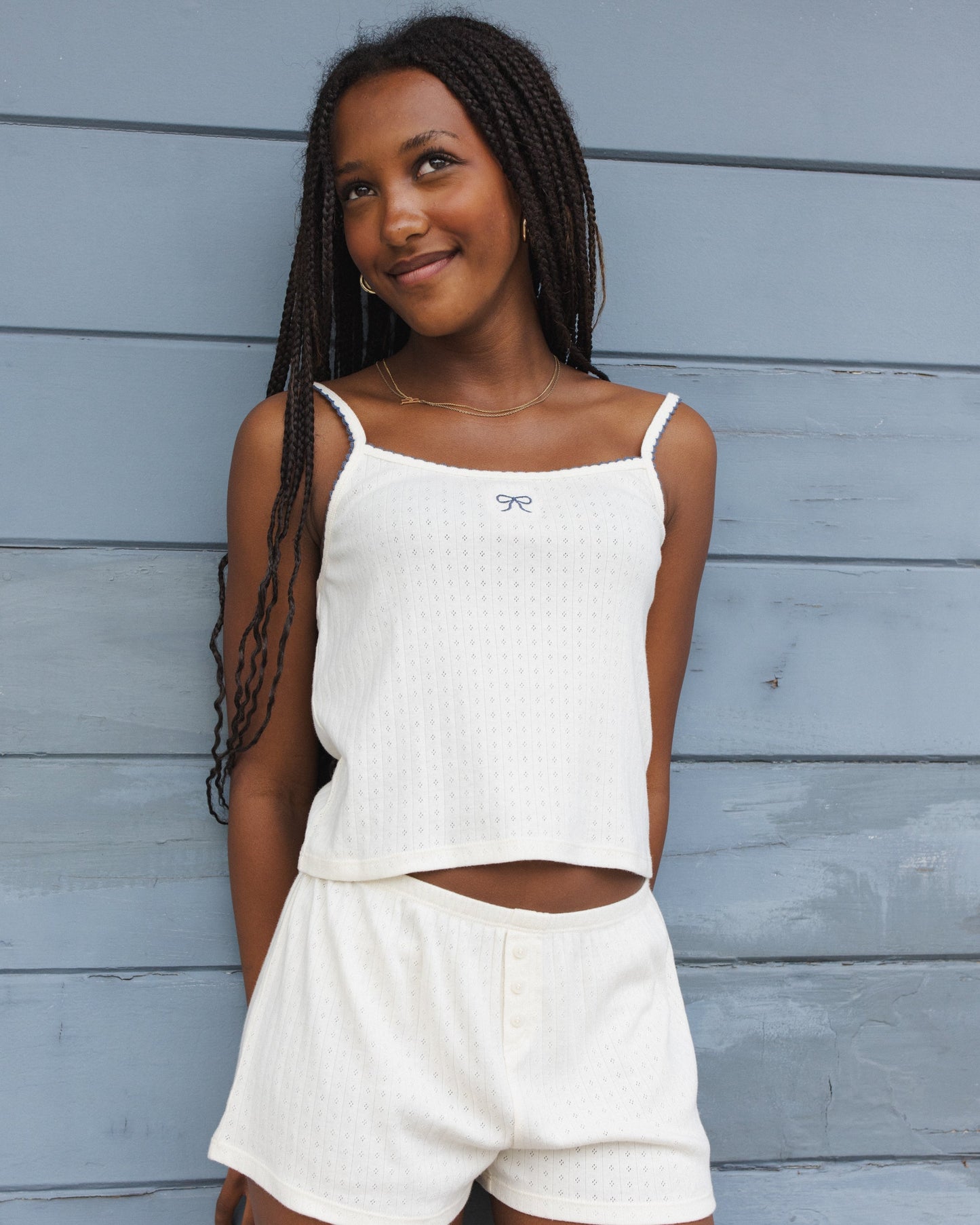 Teen Pointelle Lounge Set Ivory