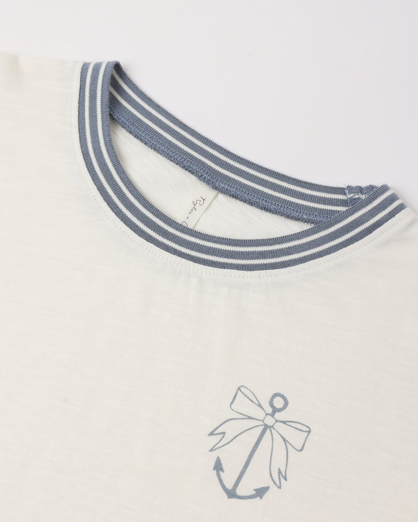 Teen Ringer Tee Anchor Bow