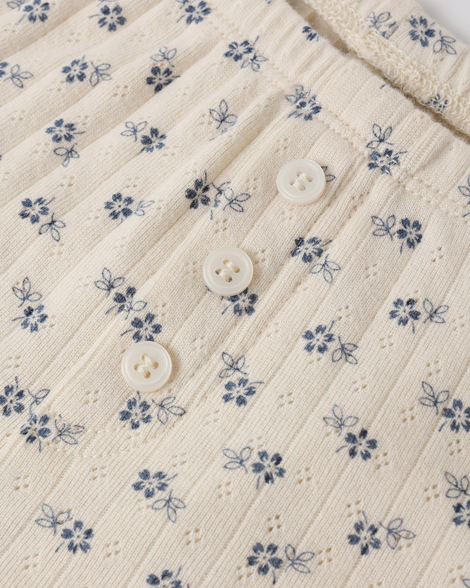 Teen Pointelle Lounge Set Blue Ditsy