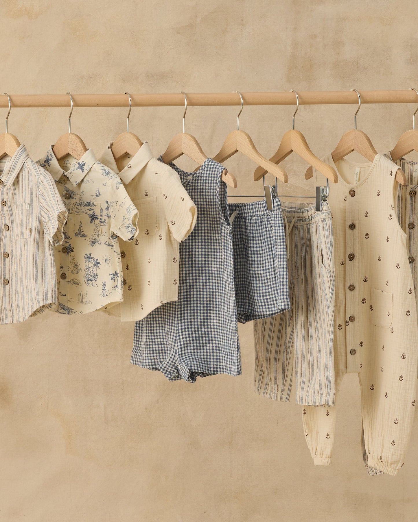 Maverick Romper Marine Gingham
